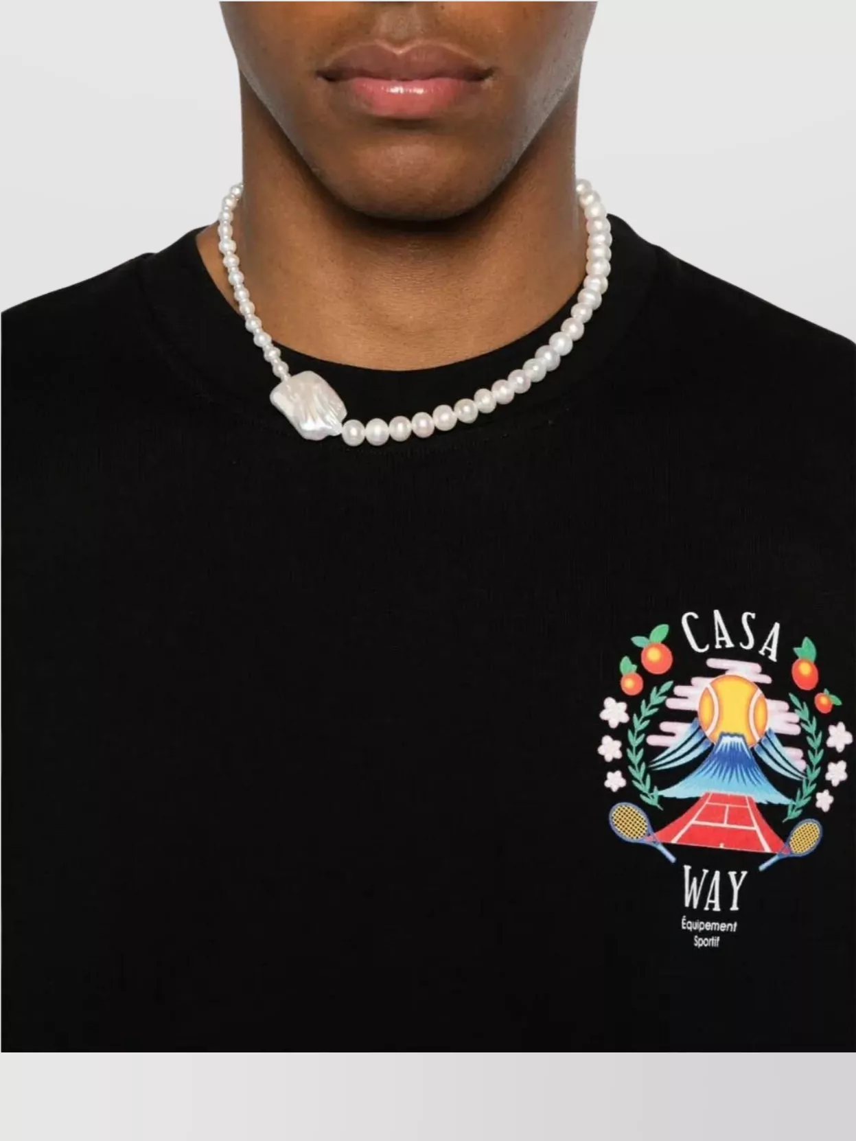 Casablanca Mountain Graphic Print Crew Neck T-Shirt