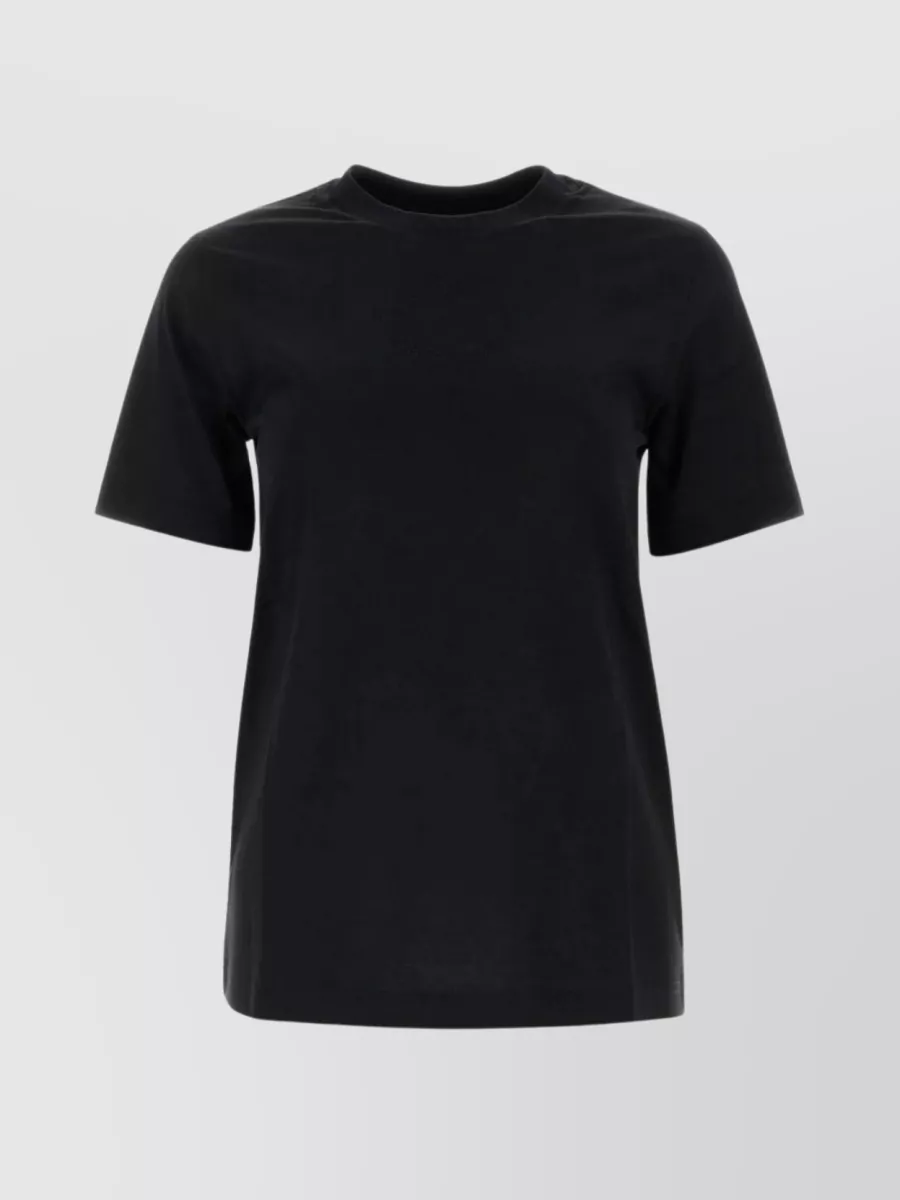 Shop Burberry Ribbed Crew-neck T-shirt In Pure Cotton Perfection In Black