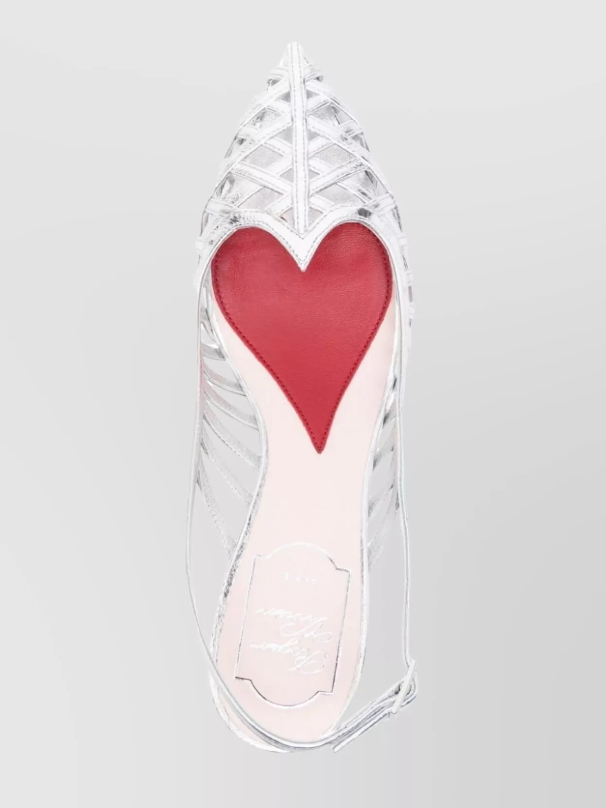 Shop Roger Vivier Love Leather Slingback Pumps With Metallic Effect