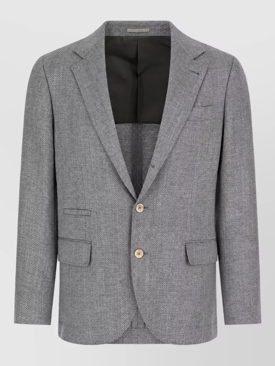 Brunello Cucinelli wool alpaca silk single breasted blazer