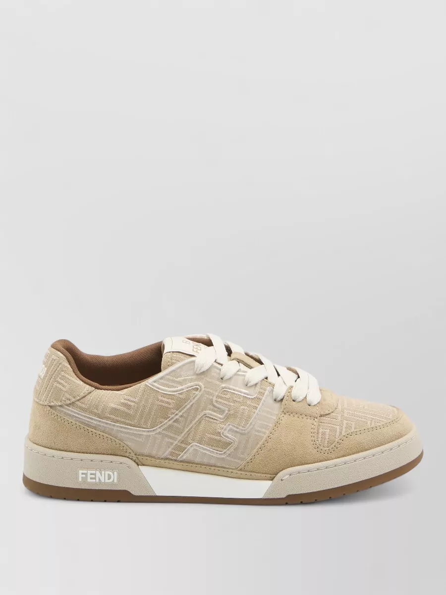 Fendi Match Sneakers With Denim Effect Pattern