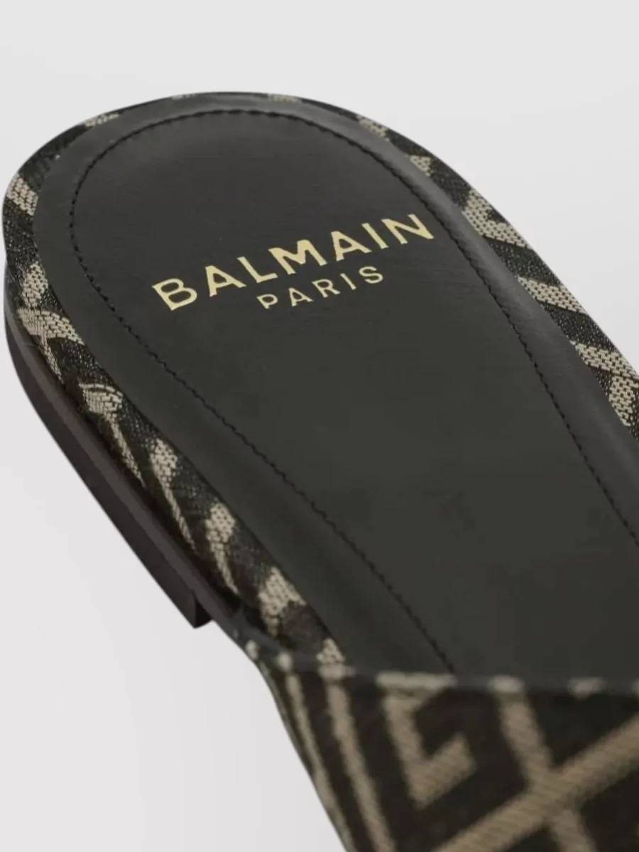 Balmain Monogram Jacquard Flat Sandals