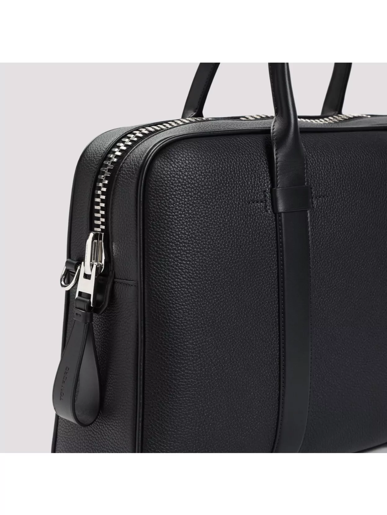 Tom Ford Textured Finish Briefcase Top Handles In Black