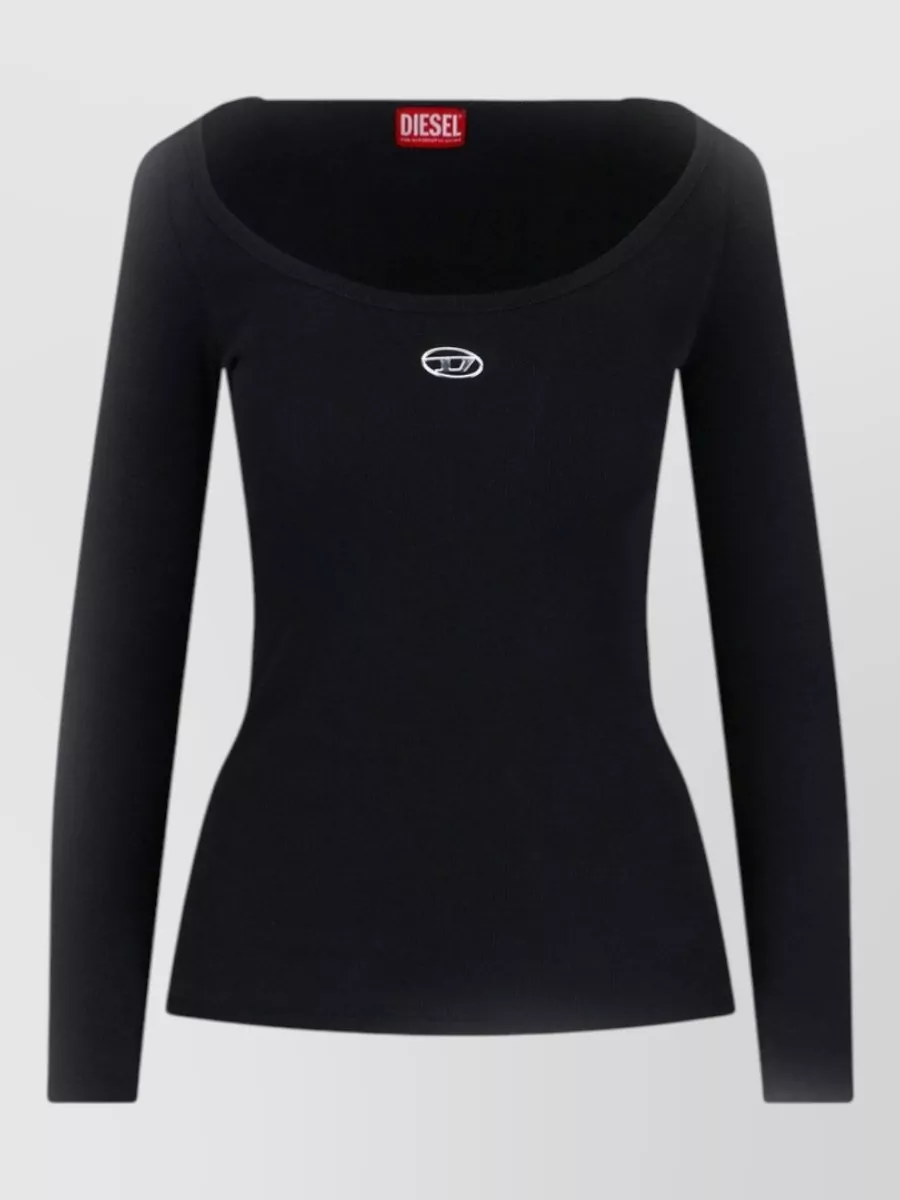 Diesel Cotton fine-knit slim-fit long-sleeve top