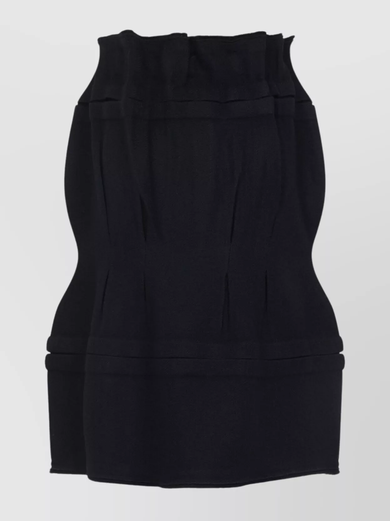 Prada High Waist Pleated Skirt With Button Detail In Black