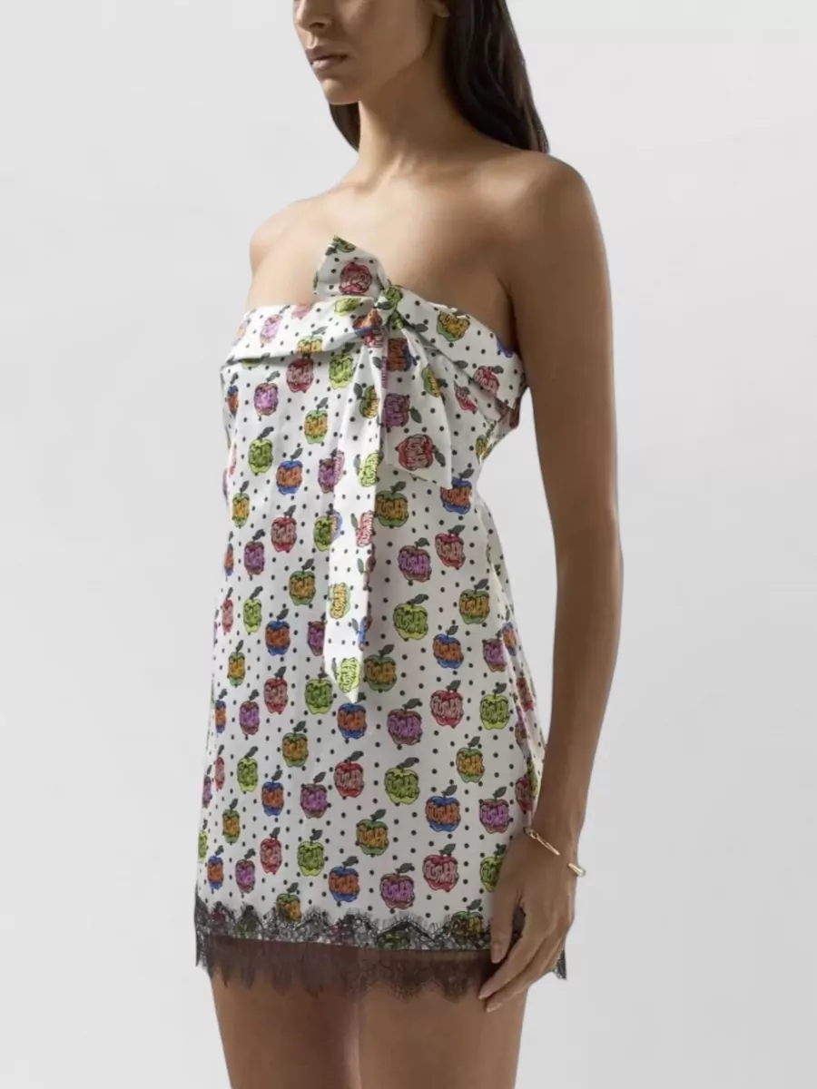 Gcds Printed Strapless Mini Dress