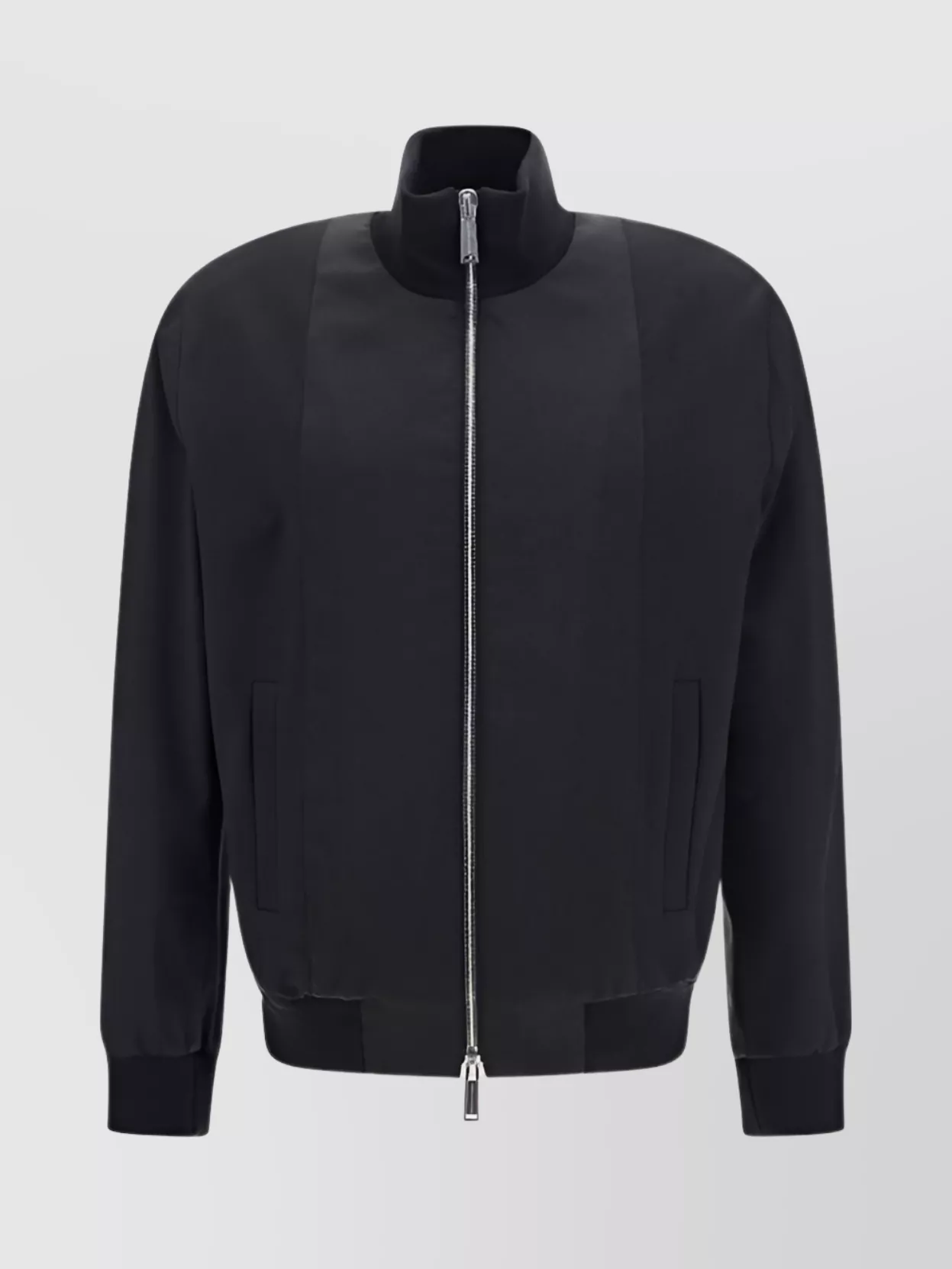 Dsquared2 Wool Jacket With Elasticized Cuffs And Hem In Black
