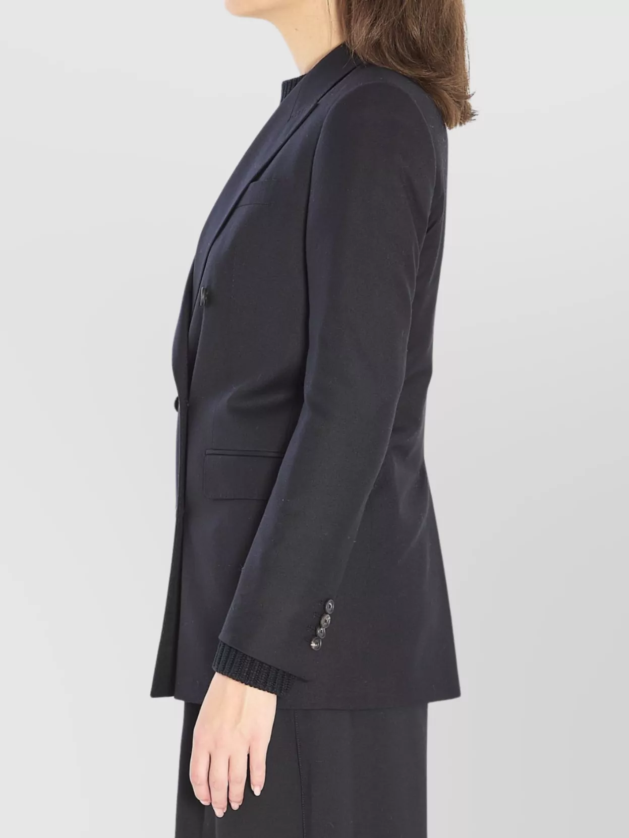Tagliatore Jasmine Peak-lapels Double-breasted Peacoat In Black