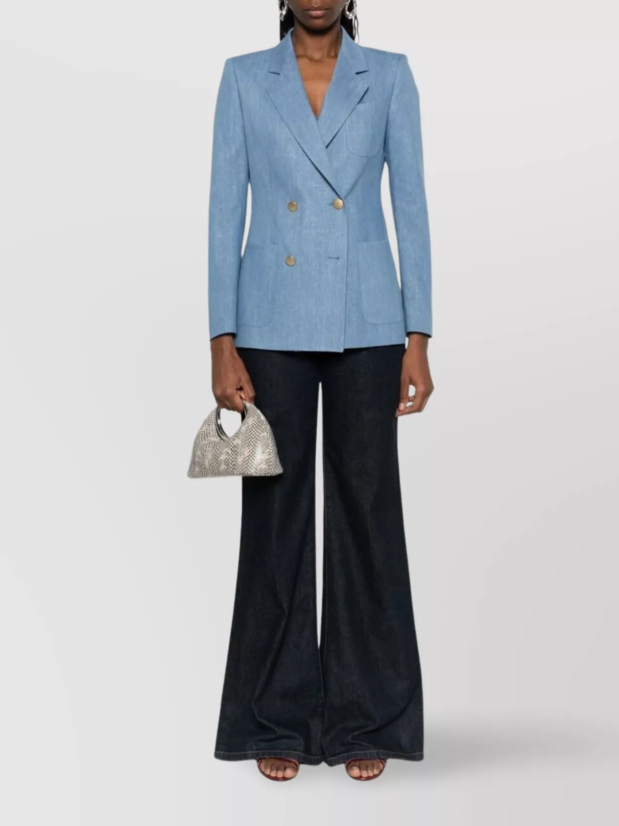 Tagliatore Structured Double-breasted Blazer Flap Pockets In Blue