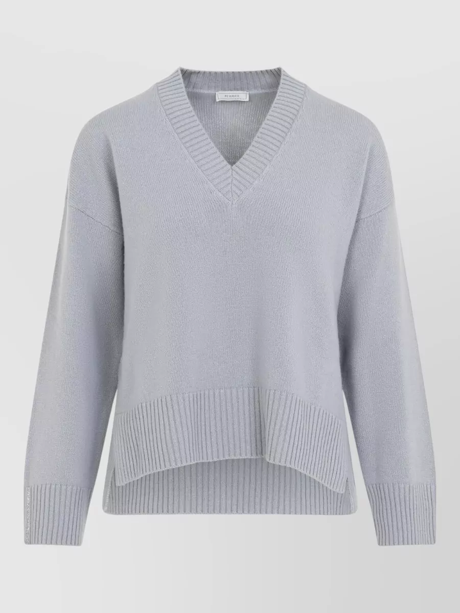 Peserico Silk Cashmere Fine-Knit Relaxed-Fit V-Neck Sweater