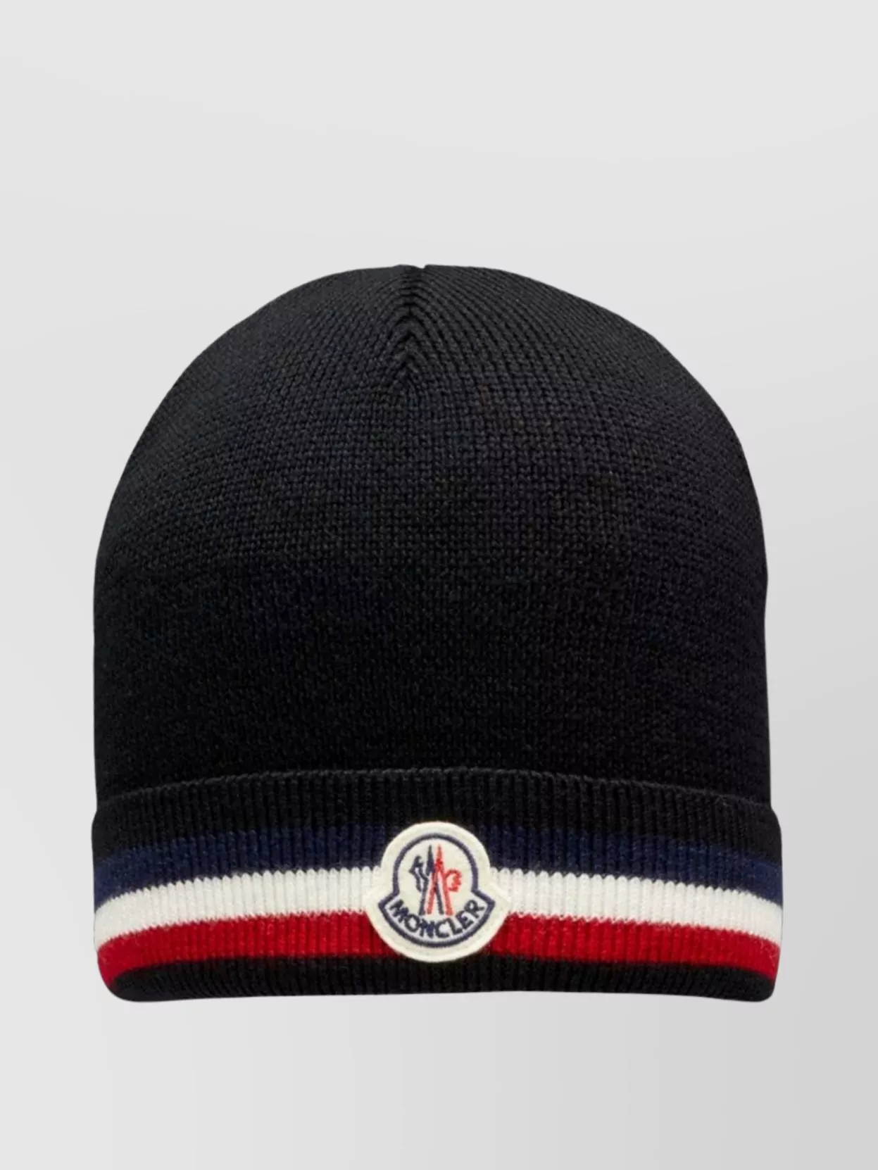 Moncler Tricolour Striped Wool Beanie