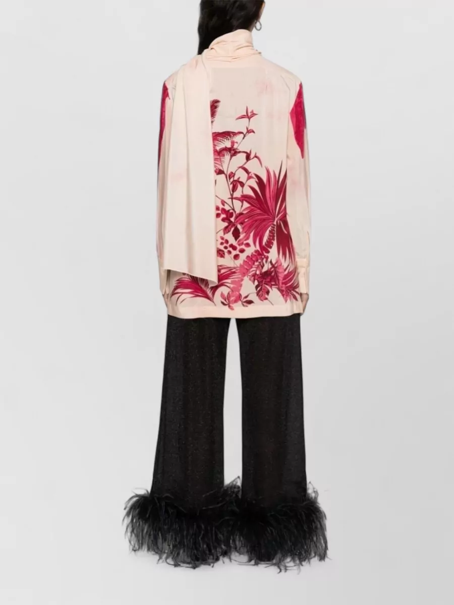 F.r.s For Restless Sleepers Silk Printed Long-Sleeve Blouse