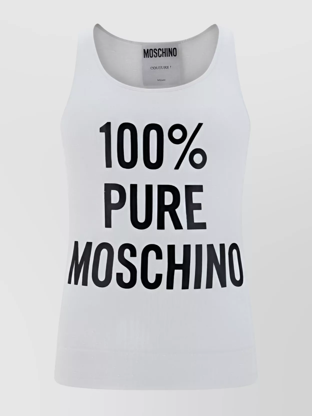 Moschino Slogan-print Ribbed Tank Top In White