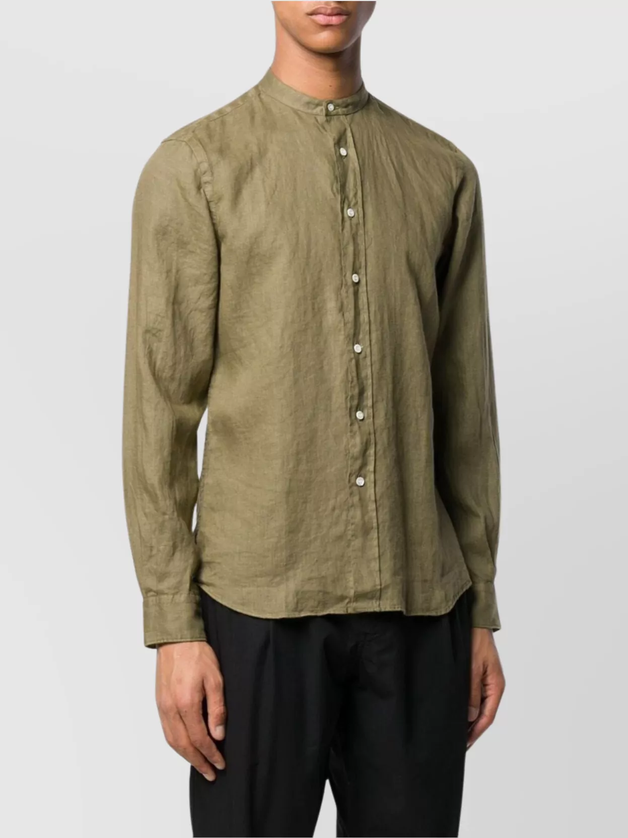 Aspesi Long Sleeve Shirt Curved Hem