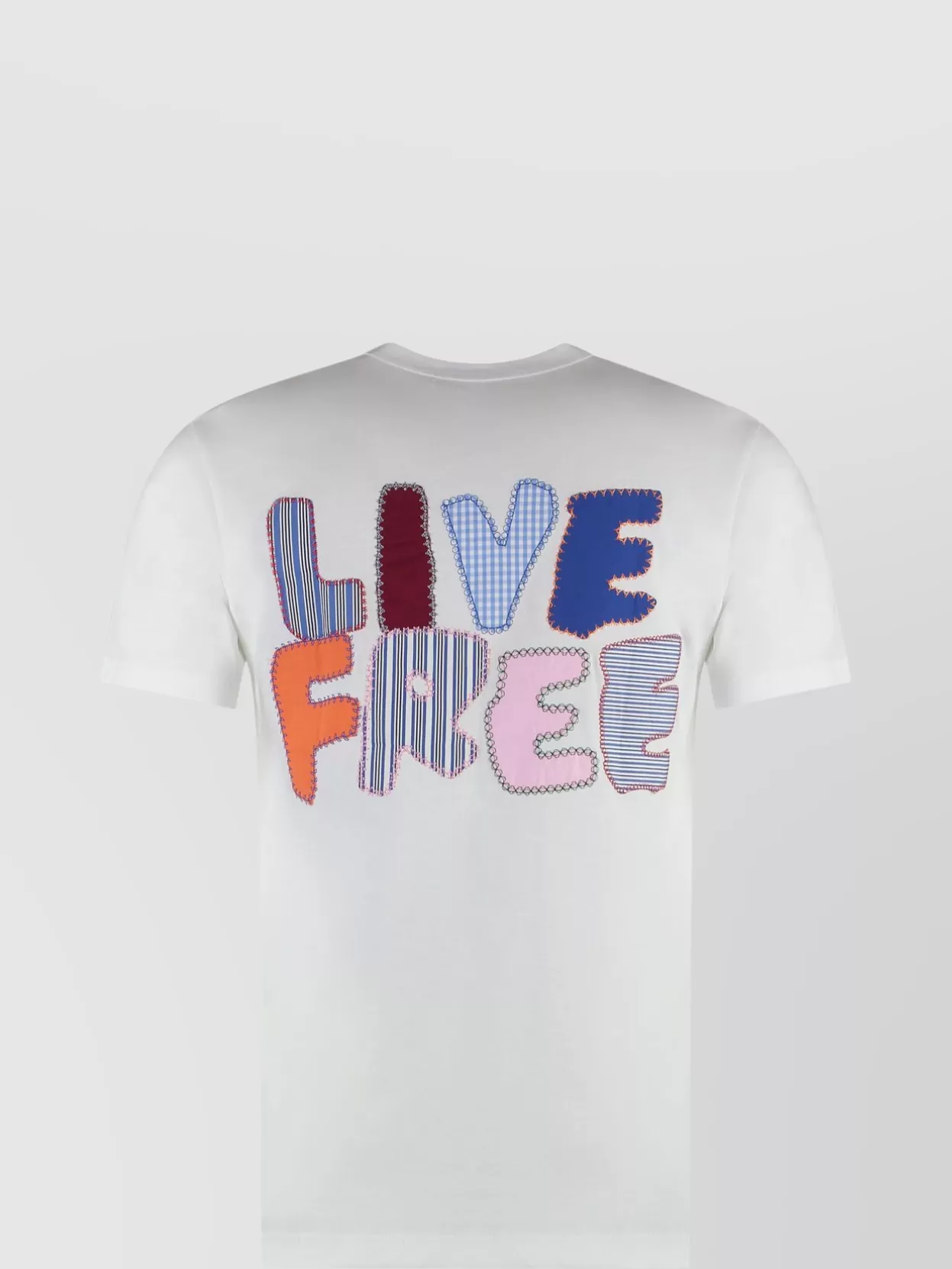 Comme Des Garçons Ribbed Crew Neck Graphic T-Shirt