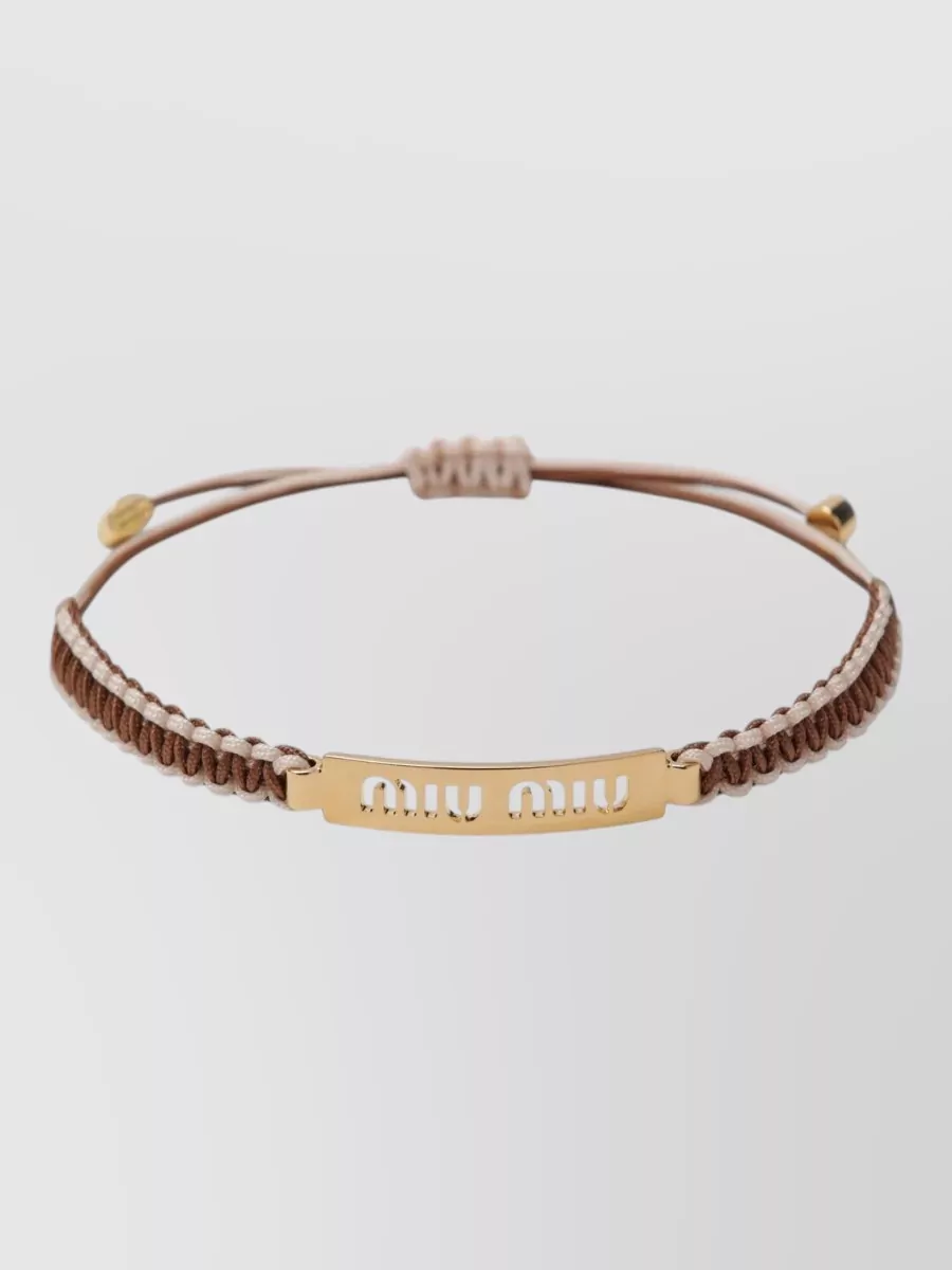 Miu Miu Two-Tone Fabric Bracelet