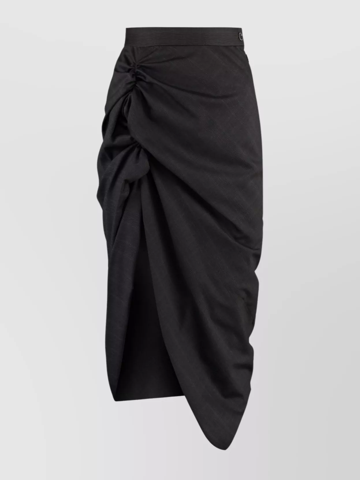 Vivienne Westwood Asymmetric Midi Skirt Gathered Front Detail In Gray