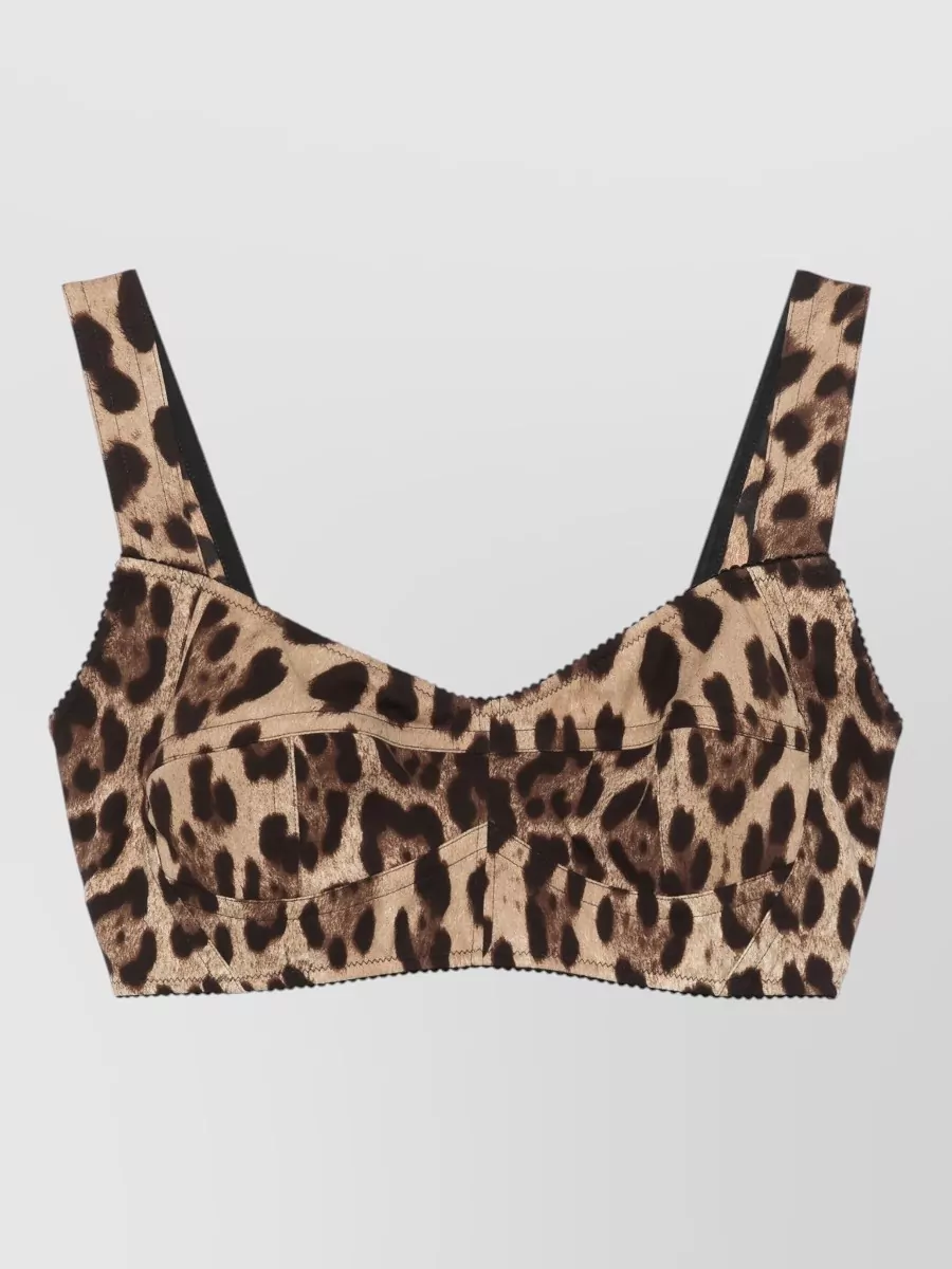 Dolce&Gabbana silk leopard-print bustier top