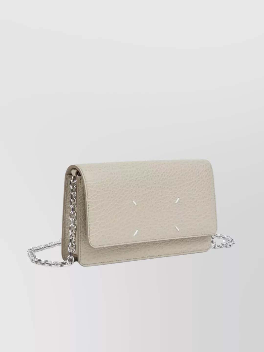 Maison Margiela Leather Textured Wallet Chain Strap