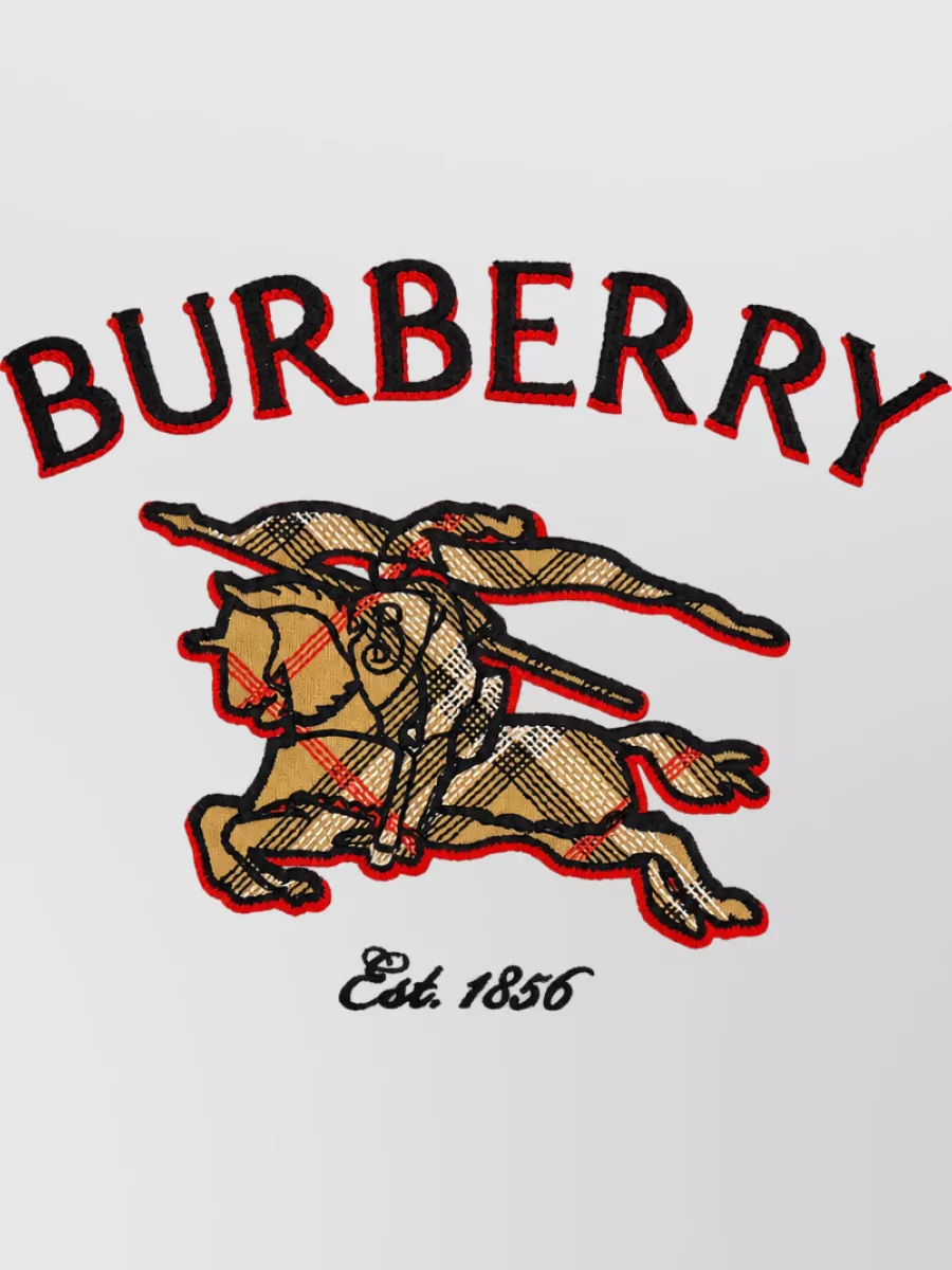 Burberry Cotton Logo-Embroidered Crew-Neck T-Shirt