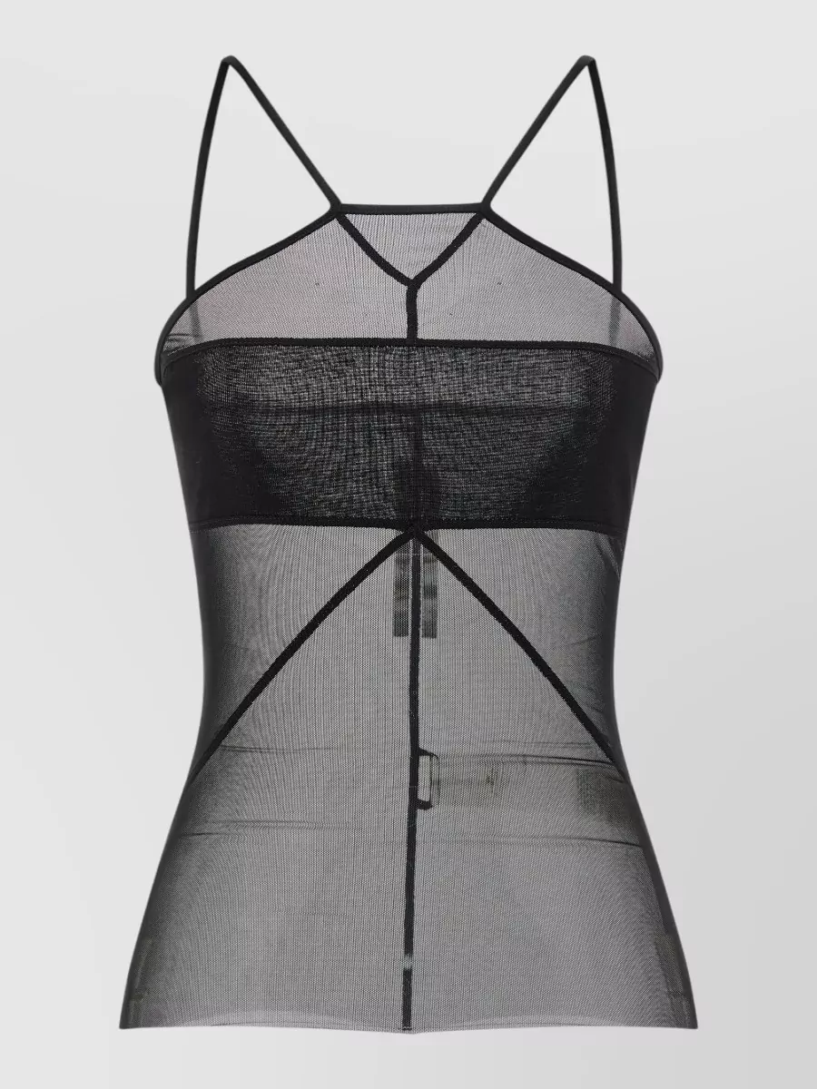 Rick Owens Semi-Sheer Stretch Tulle Tank Top