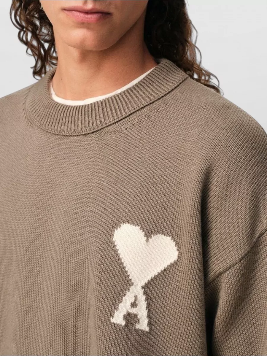 Ami Paris Intarsia Knit Crewneck Jumper