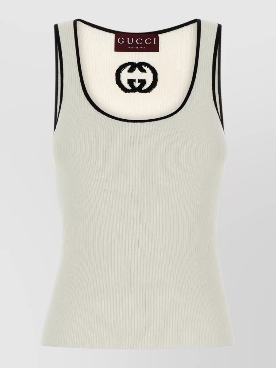 Gucci ribbed viscose-blend tank top