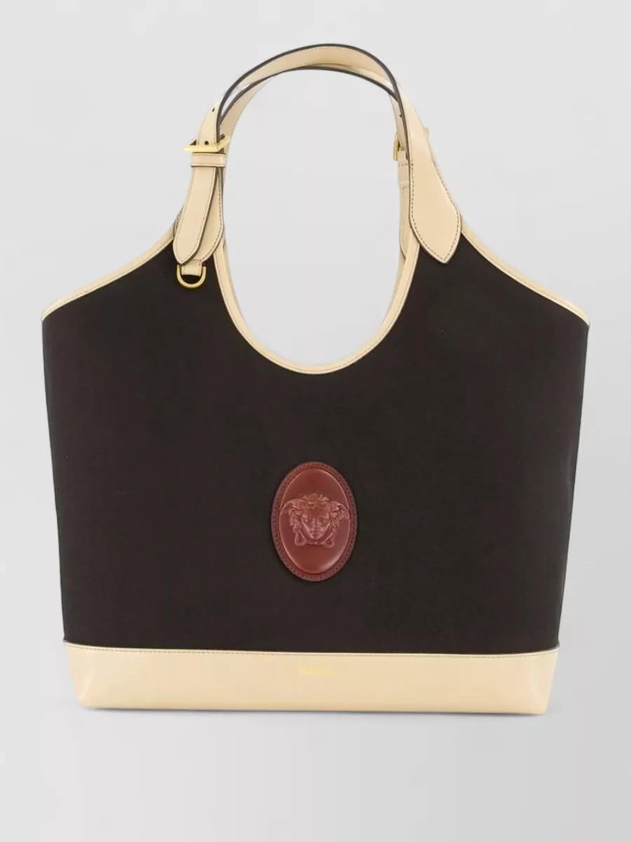 Versace large leather tote bag