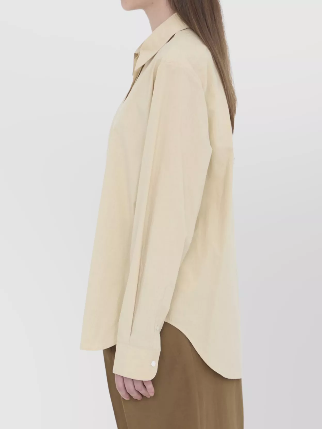 The Row Cotton Poplin Oversized Shirt With Long Sleeves In Neutral
