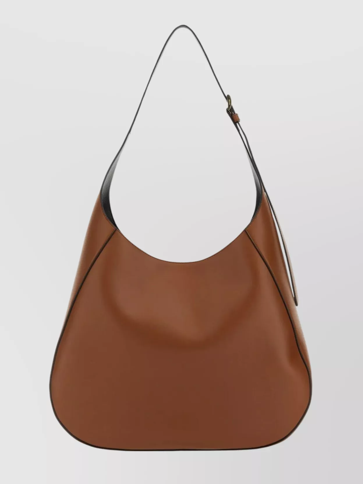 Shop Prada Large Leather Shoulder Bag With Adjustable Strap