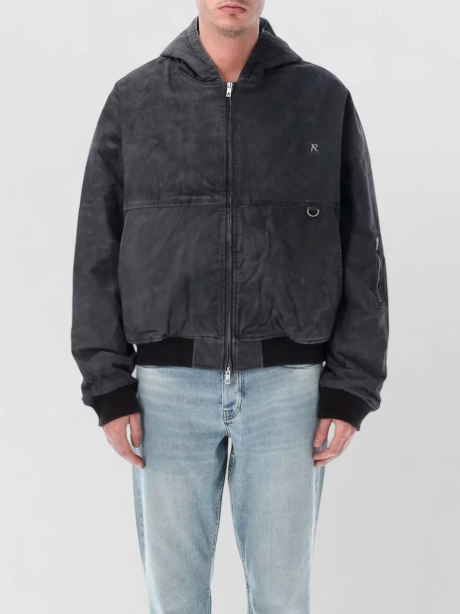 Represent hooded bomber jacket
