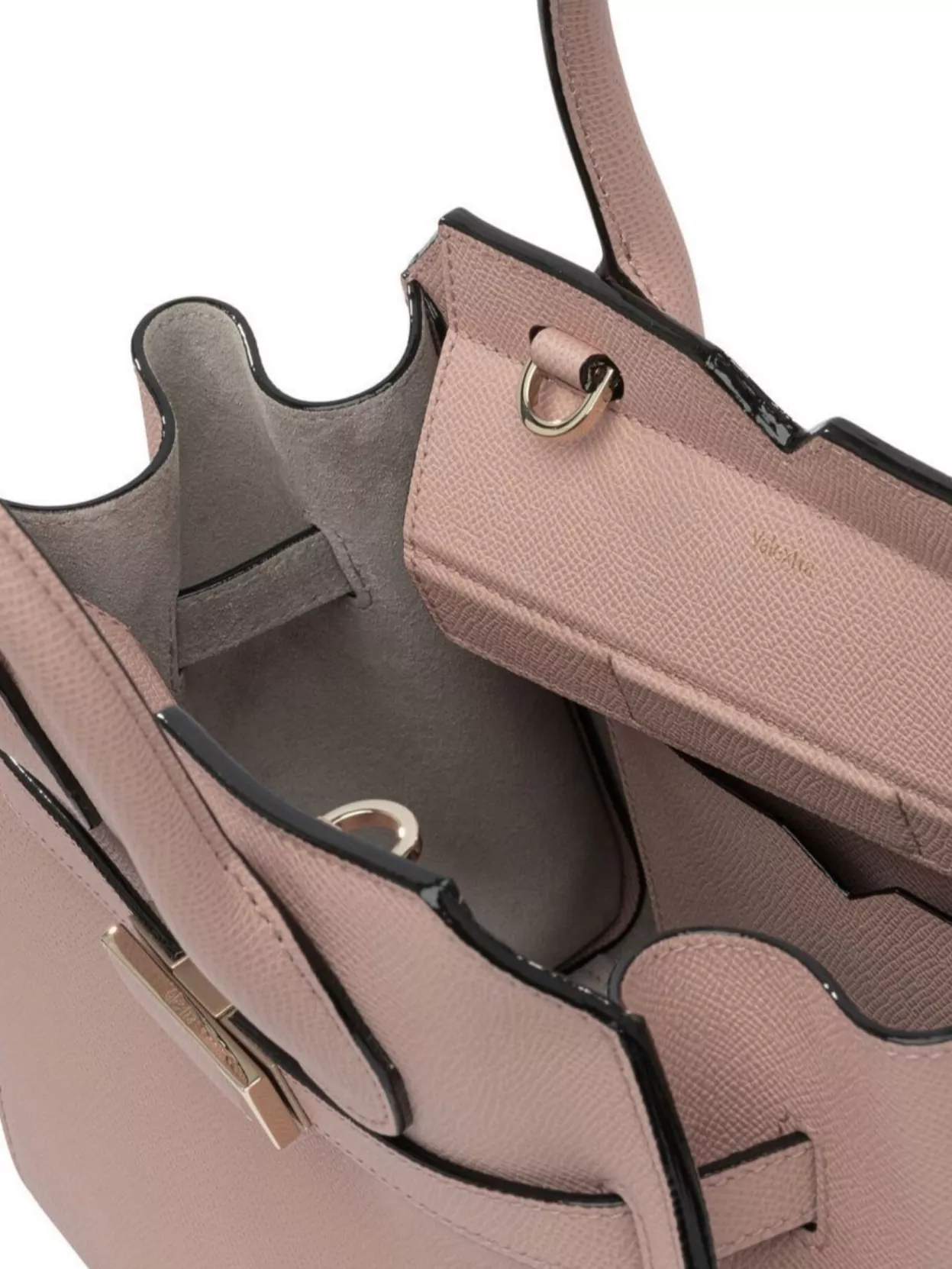 Valextra Structured Top Handle Shoulder Bag Metal Hardware