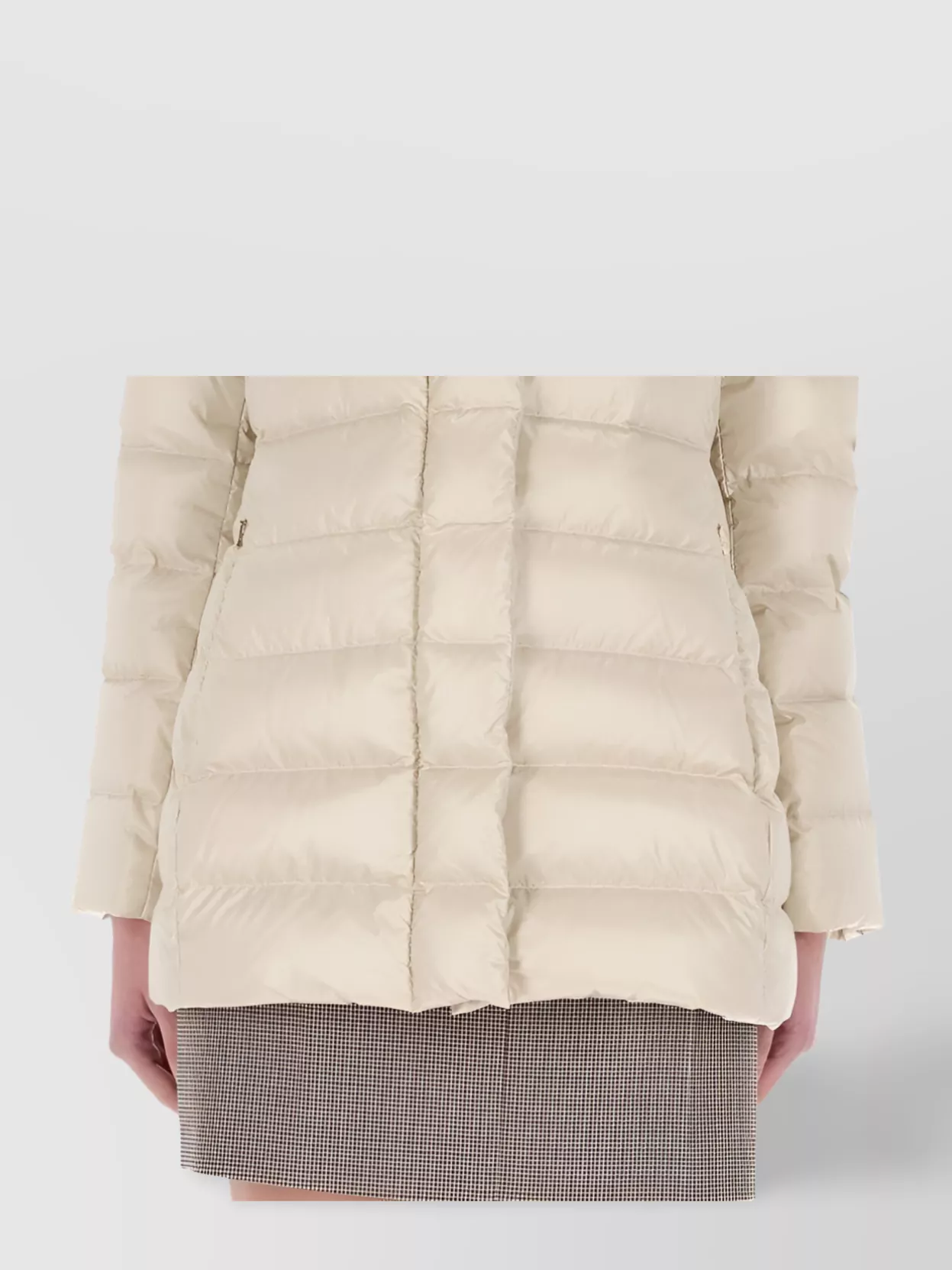 Fay Quilted Hooded Coat Long Sleeves In Neutral