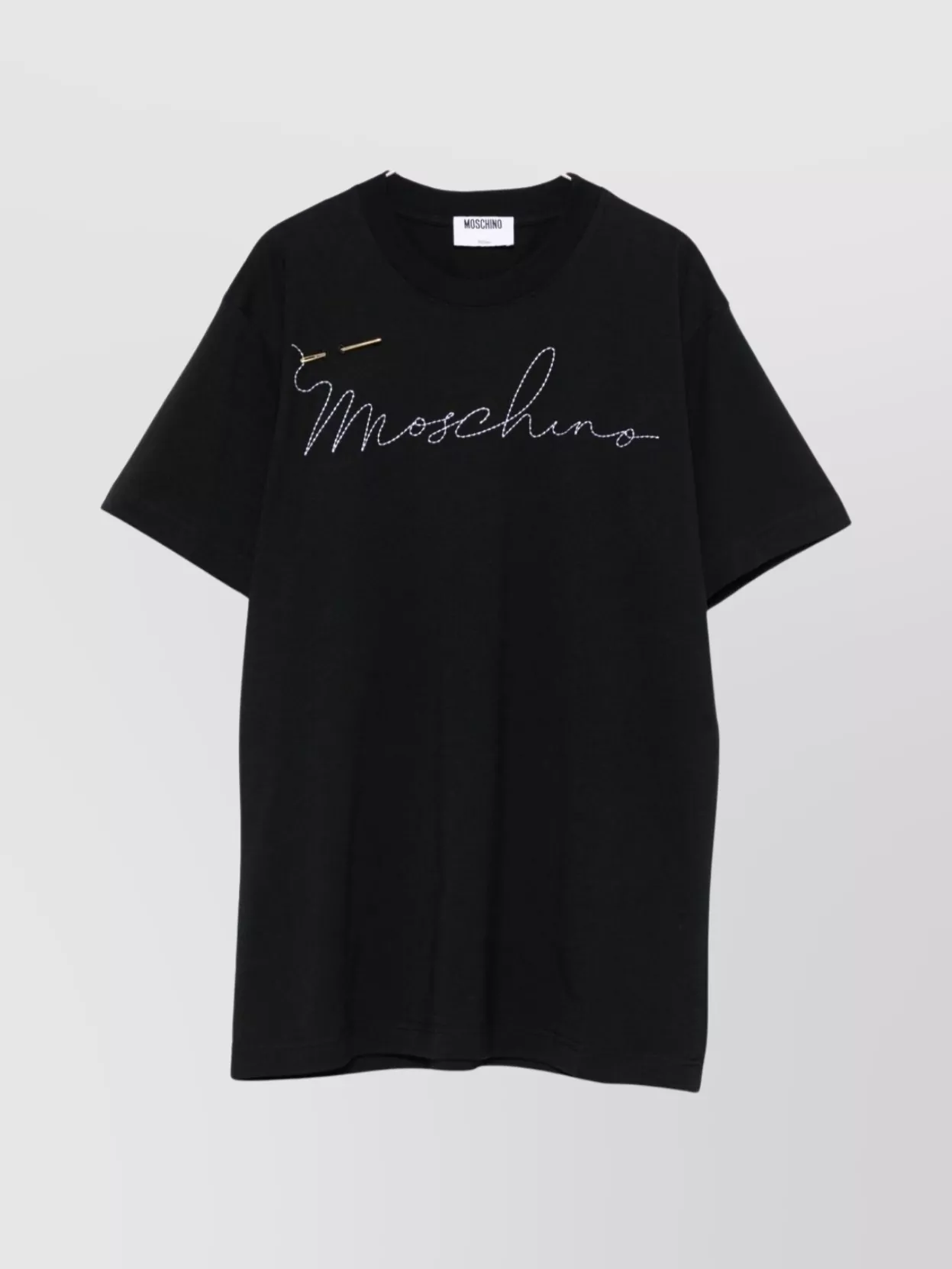 Moschino Cotton Embroidered Logo Short-Sleeve T-Shirt