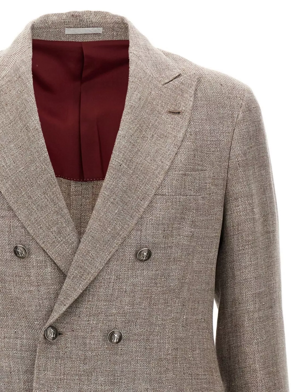 Brunello Cucinelli Diagonal Lapel Blazer With Chest And Flap Pockets