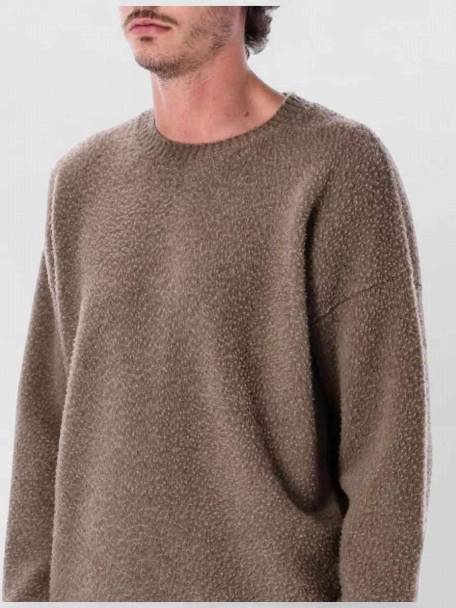 Roberto Collina Wool Textured Knit Crewneck Sweater