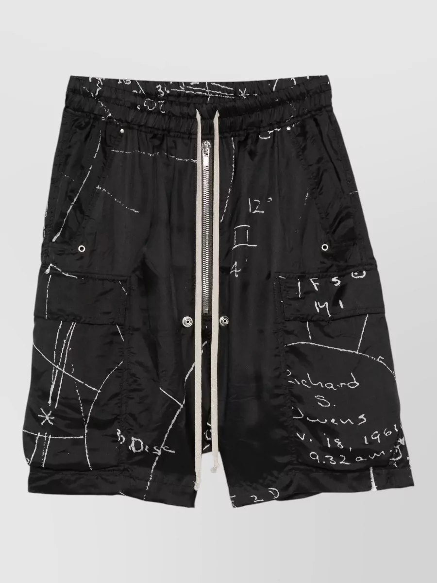 Rick Owens printed knee-length cargo shorts