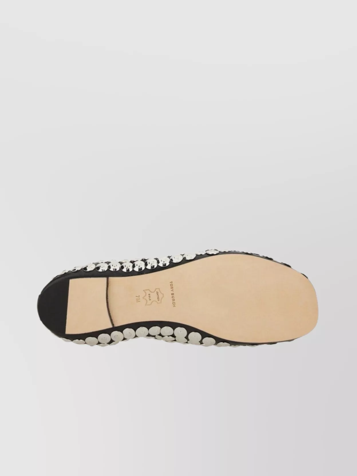 Tory Burch Studded Round Toe Ballerina Shoes With Flat Sole