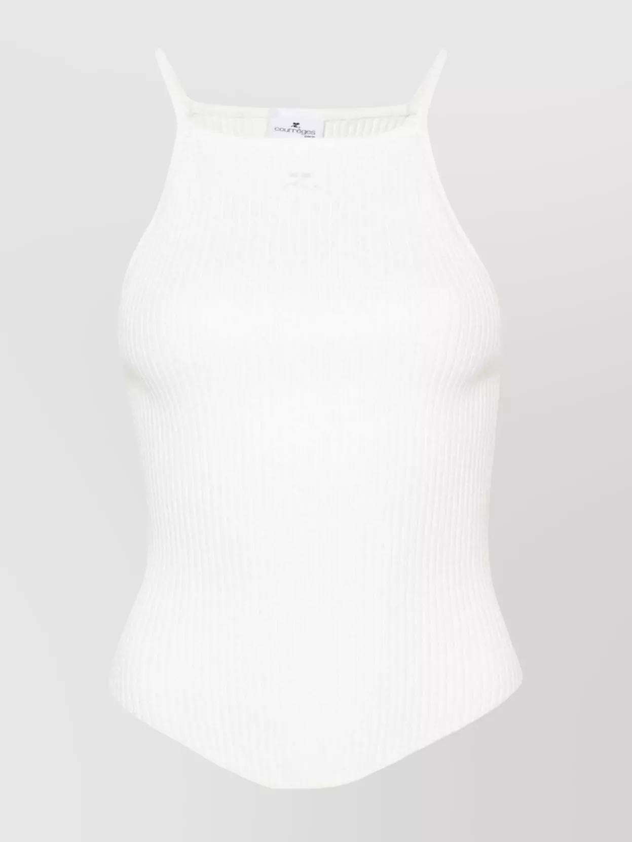 Shop Courrèges Sleeveless Ribbed Knit Top