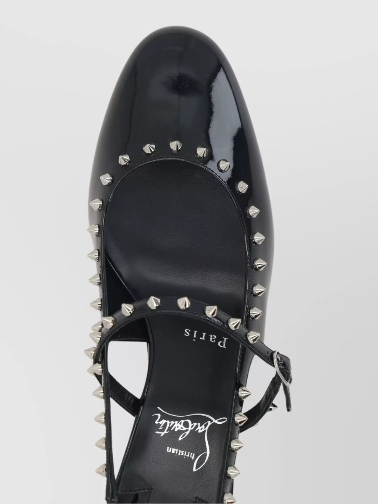 CHRISTIAN LOUBOUTIN SPIKED BLOCK HEEL PUMPS WITH SLINGBACK STRAP