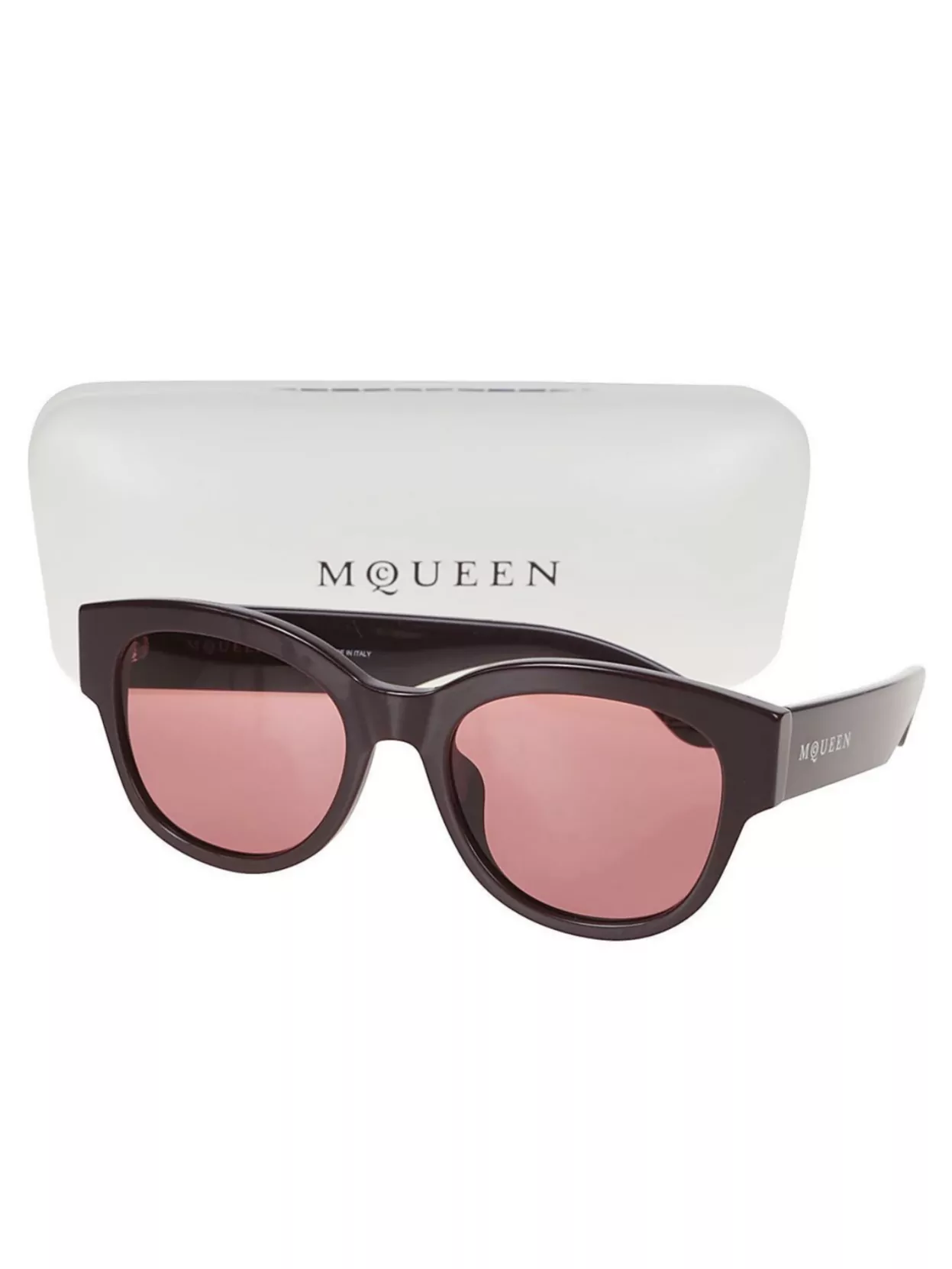Alexander Mcqueen Rectangular Thick Frame Sunglasses With Iconic T-bar