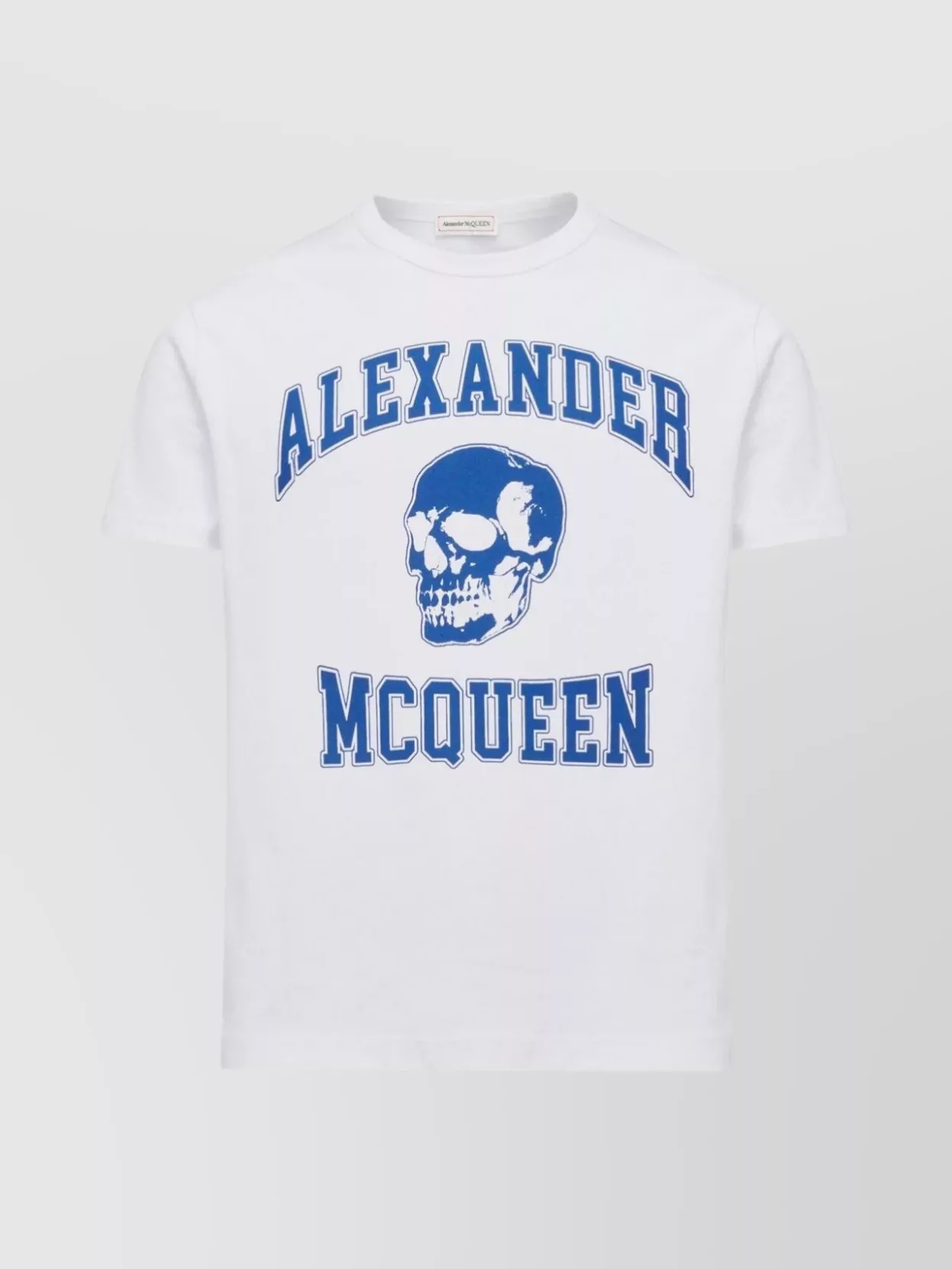 Shop Alexander Mcqueen Organic Cotton Skull Graphic T-shirt In Blue