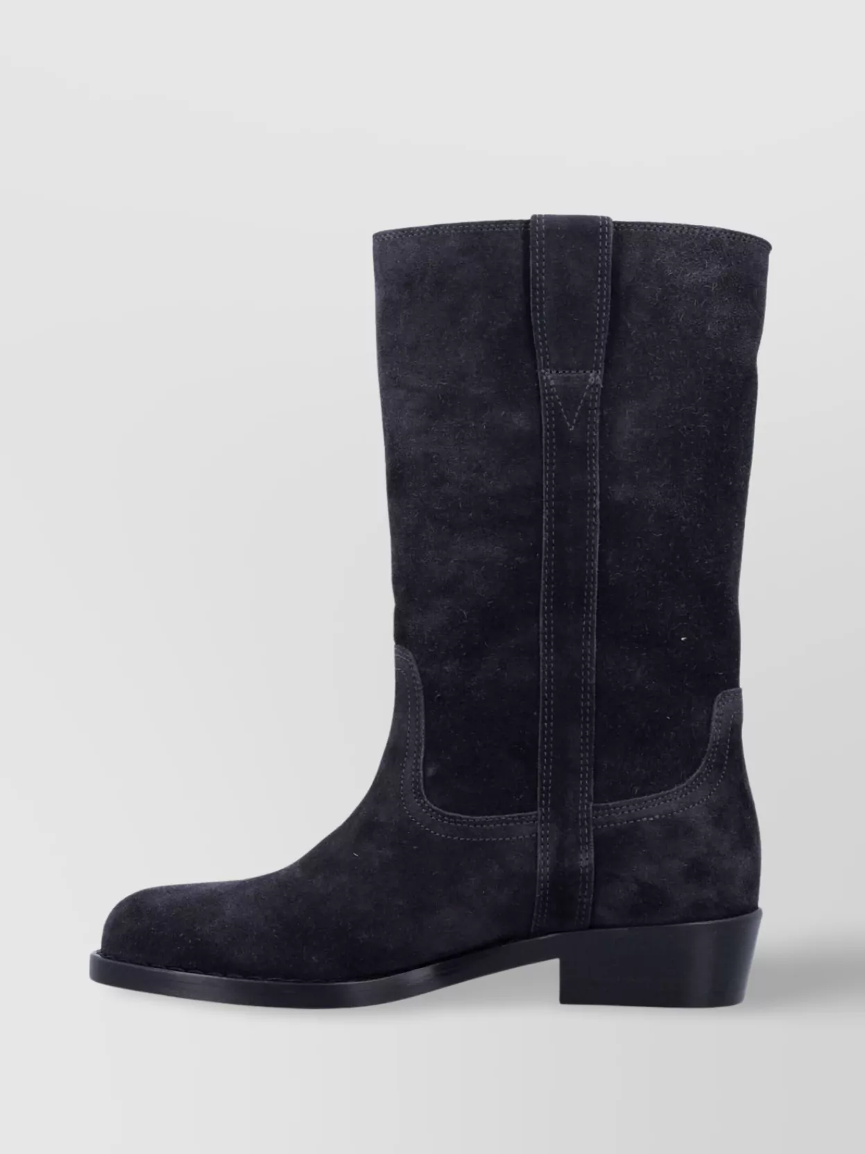 Isabel Marant Almond Toe Suede Block Heel Mid-Calf Boots
