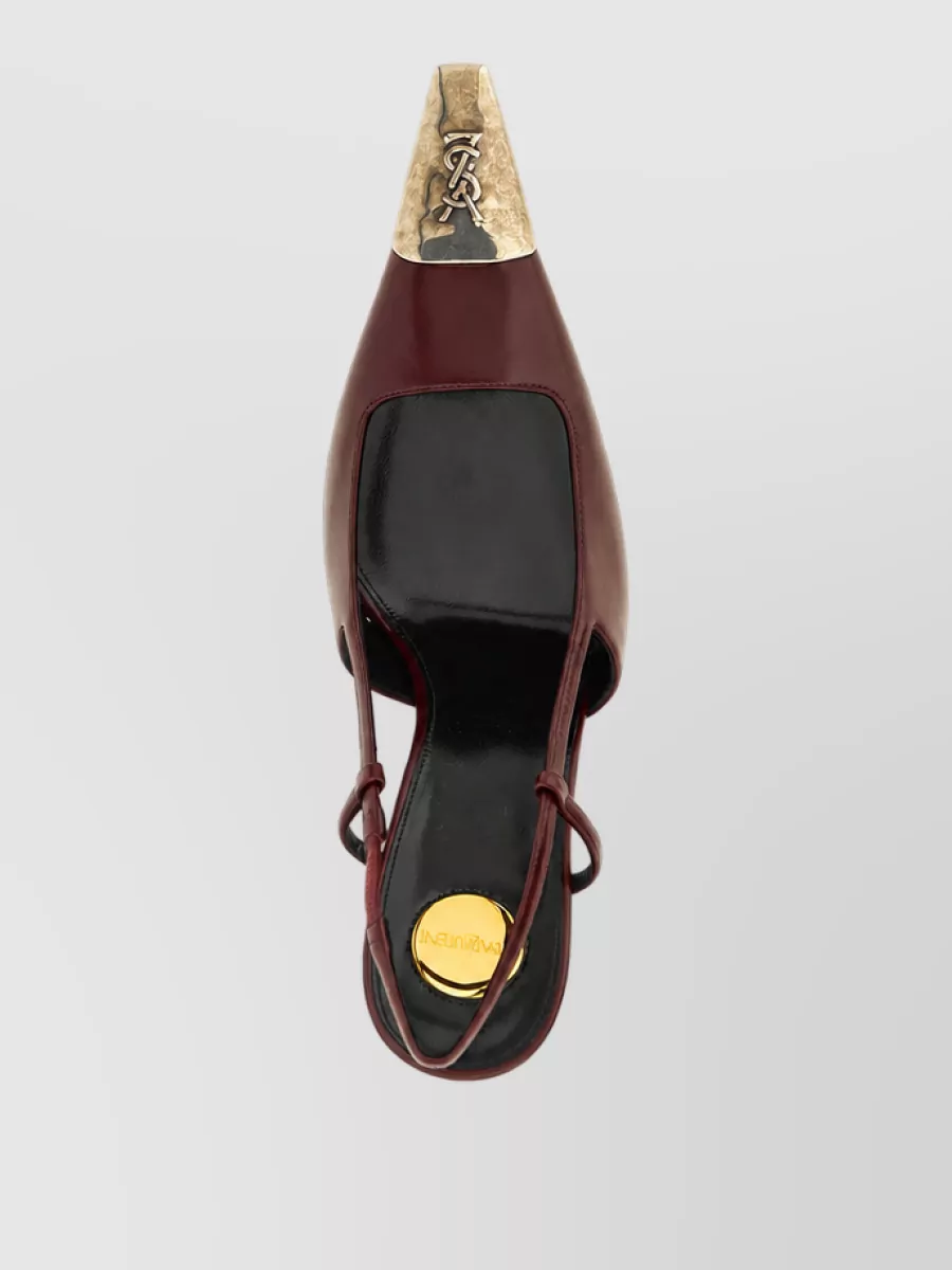Saint Laurent Calfskin Leather Slingback Mules