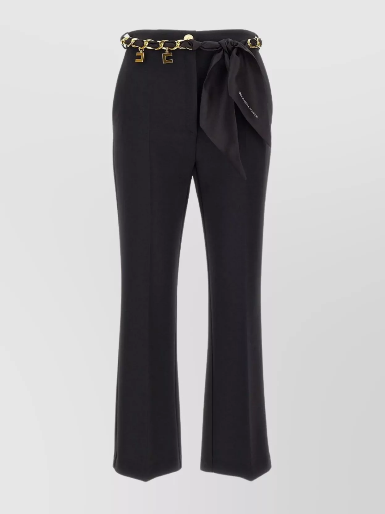 Shop Elisabetta Franchi Trousers Ankle Length Chain Belt Detail