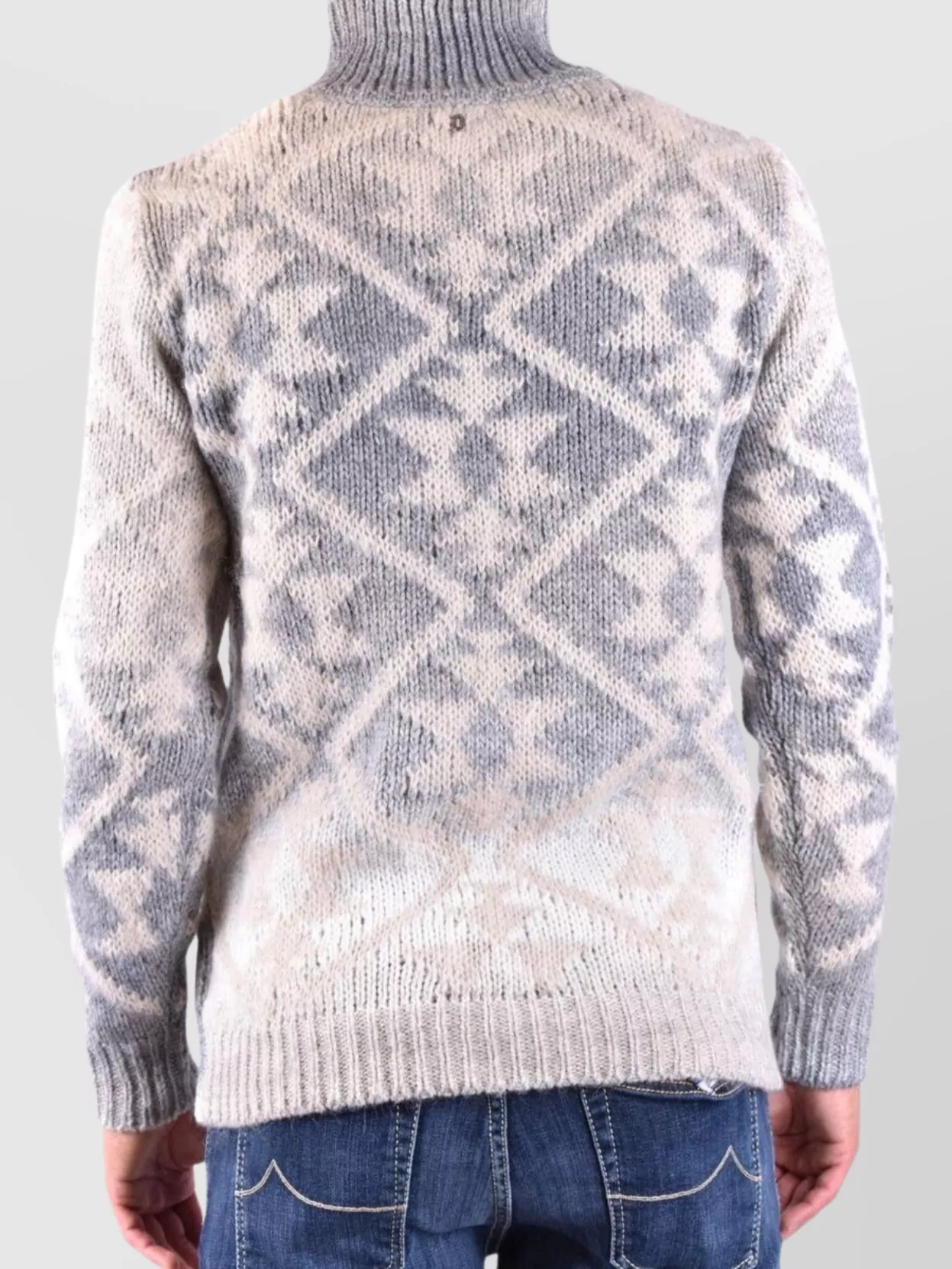 Dondup Knitwear With Geometric Pattern And Turtleneck