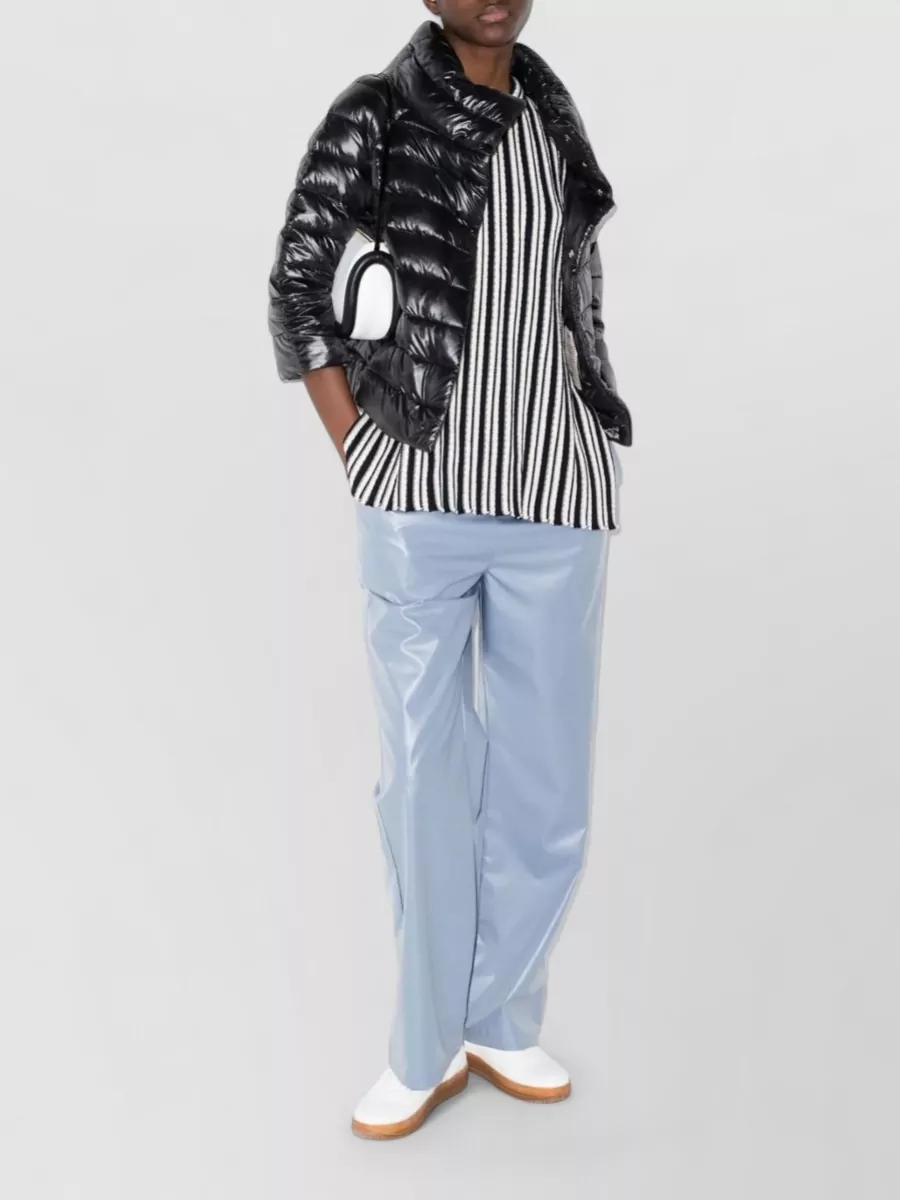 Herno Puffer Coat Quilted Texture Shiny High Collar