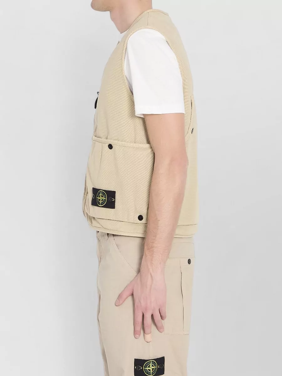 Stone Island Cotton Quilted Oversized Vest