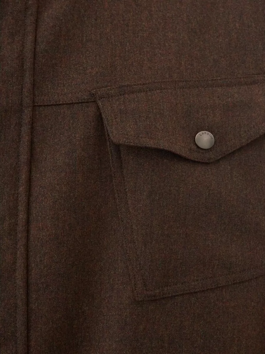 Lardini Wool Single-Breasted Field Jacket