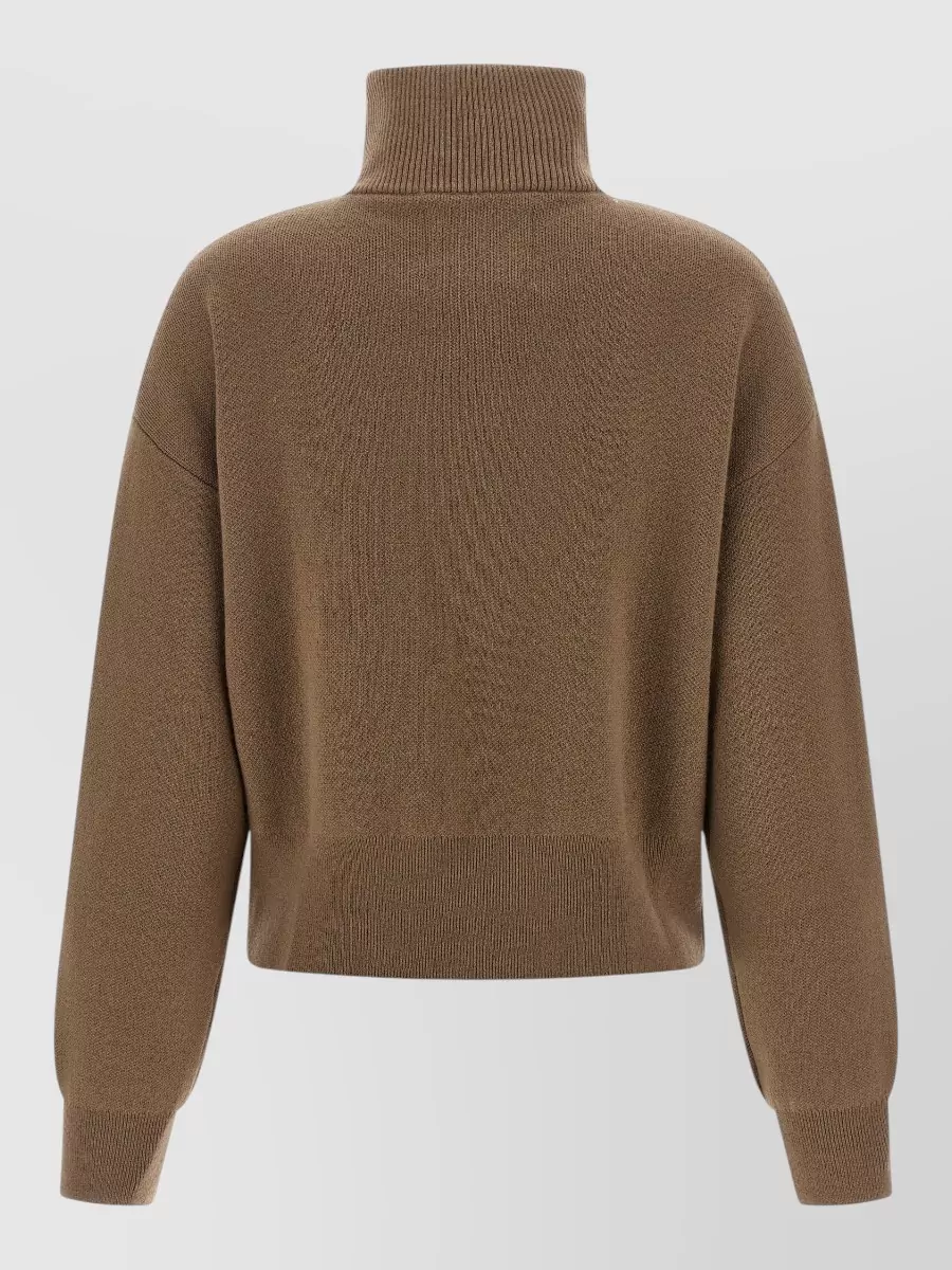 Extreme Cashmere Cashmere Ribbed High Neck Cropped Zip Jacket